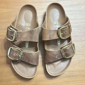 BN Birkenstock Arizona Big Buckle in Cognac Oiled Leather